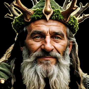 Master Thorn — an old druid with an antlered crown of moss and wood